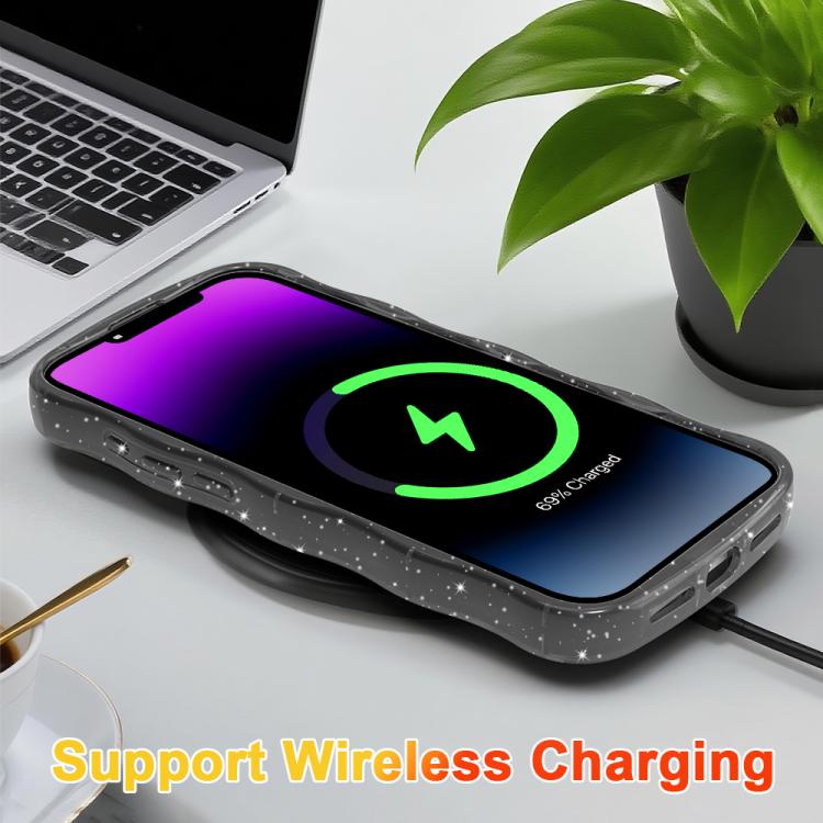 For iPhone 17 Wave Glitter MagSafe Magnetic TPU Phone Case
