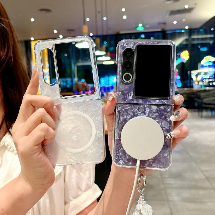 For ZTE nubia Flip2 Pearlescent Shell Texture MagSafe Phone Case