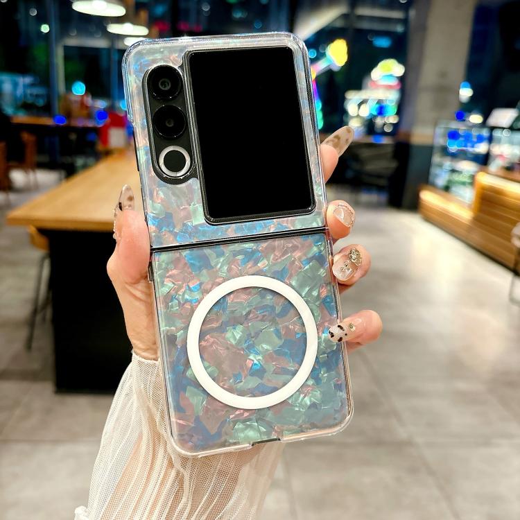 For ZTE nubia Flip2 Pearlescent Shell Texture MagSafe Phone Case