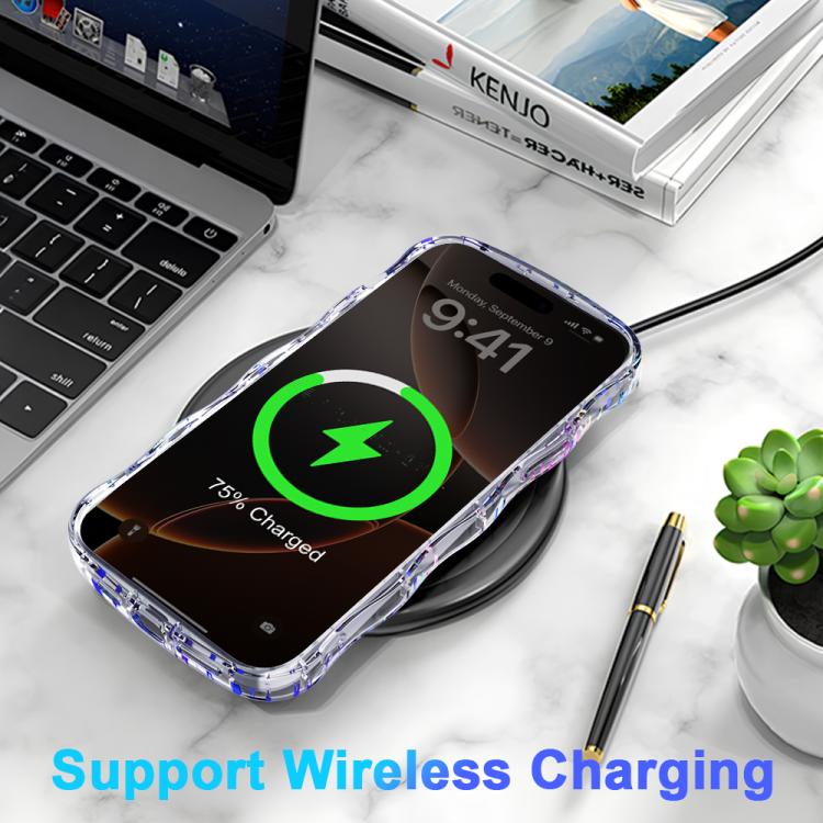 For iPhone 16 Pro Max Wave Star Transparent MagSafe Magnetic Phone Case - Star