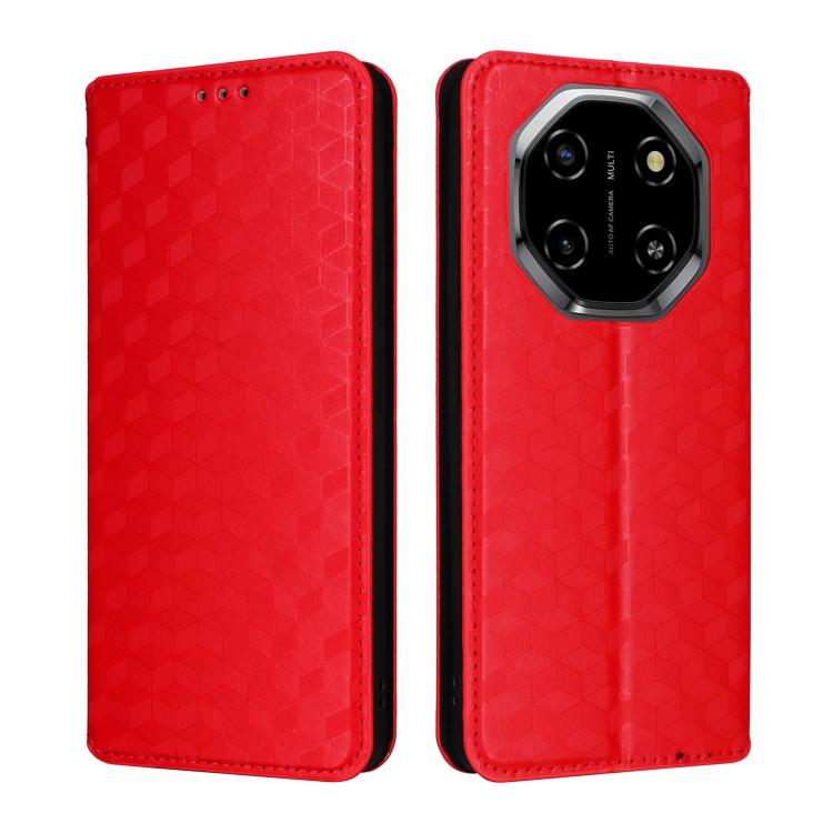 For Blackview Shark 6 / Oscal Tiger 8 Cubic Grid Texture Flip Leather Phone Case