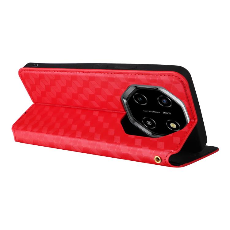 For Blackview Shark 6 / Oscal Tiger 8 Cubic Grid Texture Flip Leather Phone Case
