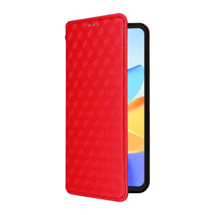 For Blackview Shark 6 / Oscal Tiger 8 Cubic Grid Texture Flip Leather Phone Case