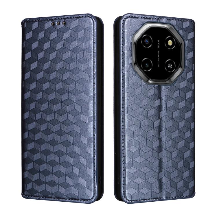 For Blackview Shark 6 / Oscal Tiger 8 Cubic Grid Texture Flip Leather Phone Case