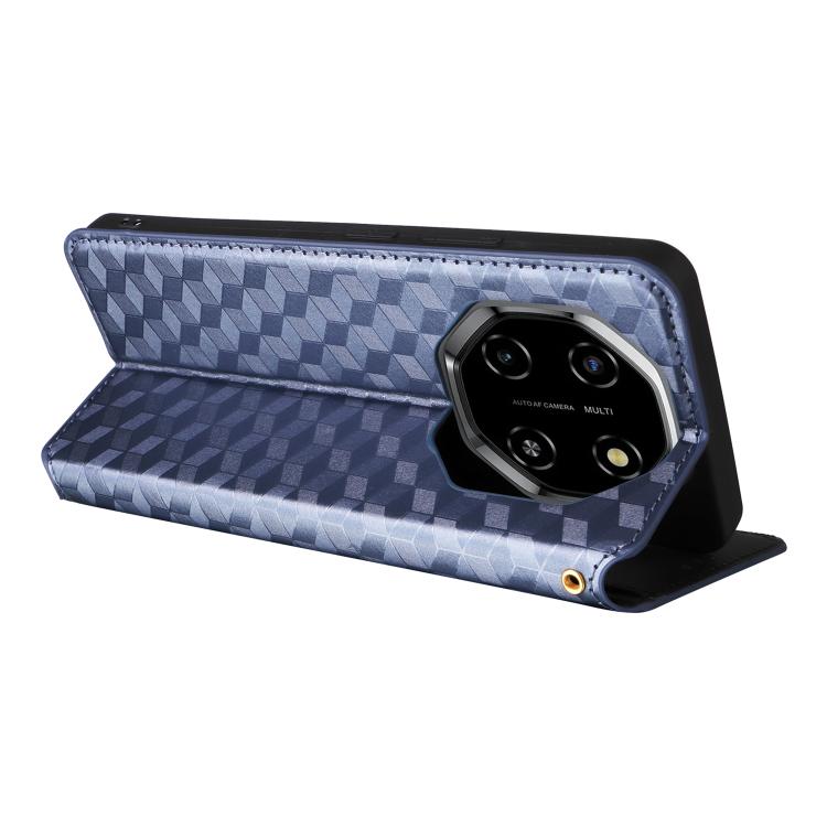 For Blackview Shark 6 / Oscal Tiger 8 Cubic Grid Texture Flip Leather Phone Case