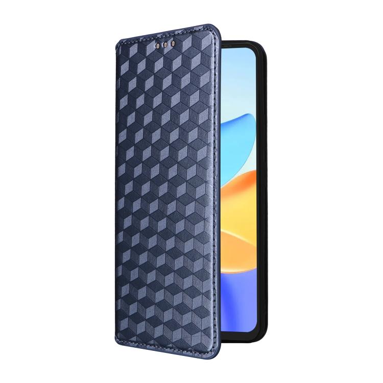For Blackview Shark 6 / Oscal Tiger 8 Cubic Grid Texture Flip Leather Phone Case