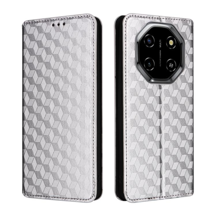 For Blackview Shark 6 / Oscal Tiger 8 Cubic Grid Texture Flip Leather Phone Case