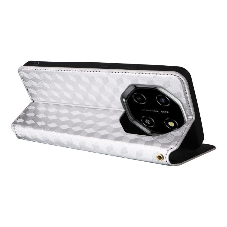 For Blackview Shark 6 / Oscal Tiger 8 Cubic Grid Texture Flip Leather Phone Case