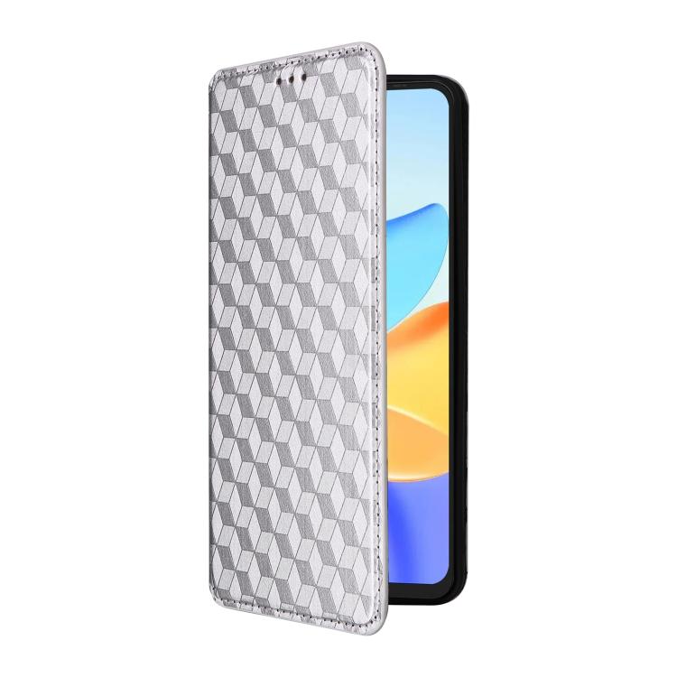 For Blackview Shark 6 / Oscal Tiger 8 Cubic Grid Texture Flip Leather Phone Case