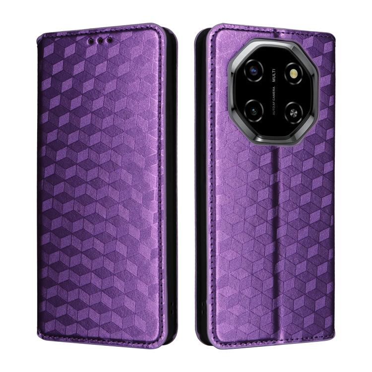 For Blackview Shark 6 / Oscal Tiger 8 Cubic Grid Texture Flip Leather Phone Case