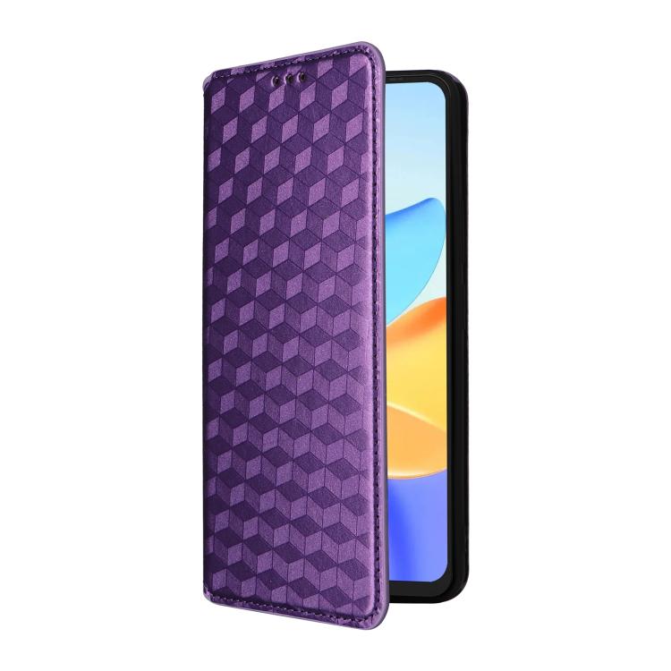 For Blackview Shark 6 / Oscal Tiger 8 Cubic Grid Texture Flip Leather Phone Case