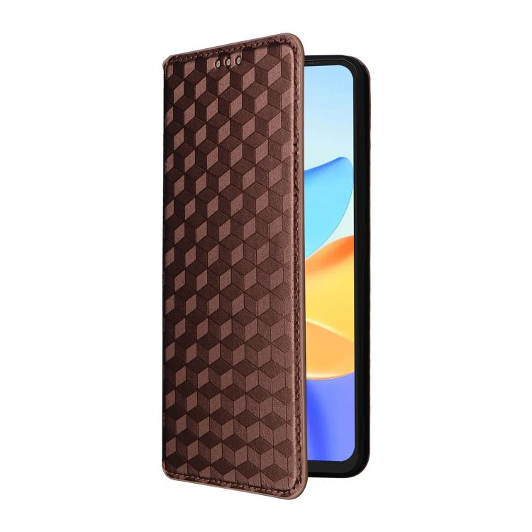 For Blackview Shark 6 / Oscal Tiger 8 Cubic Grid Texture Flip Leather Phone Case