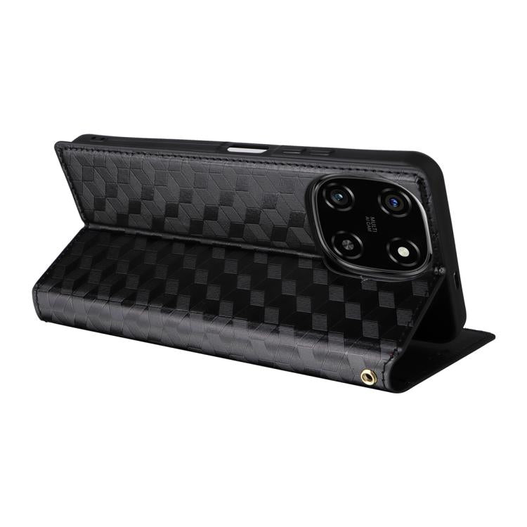 For Blackview Color 6 Cubic Grid Texture Flip Leather Phone Case