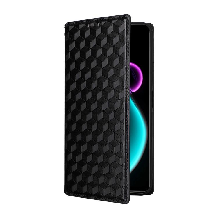 For Blackview Color 6 Cubic Grid Texture Flip Leather Phone Case