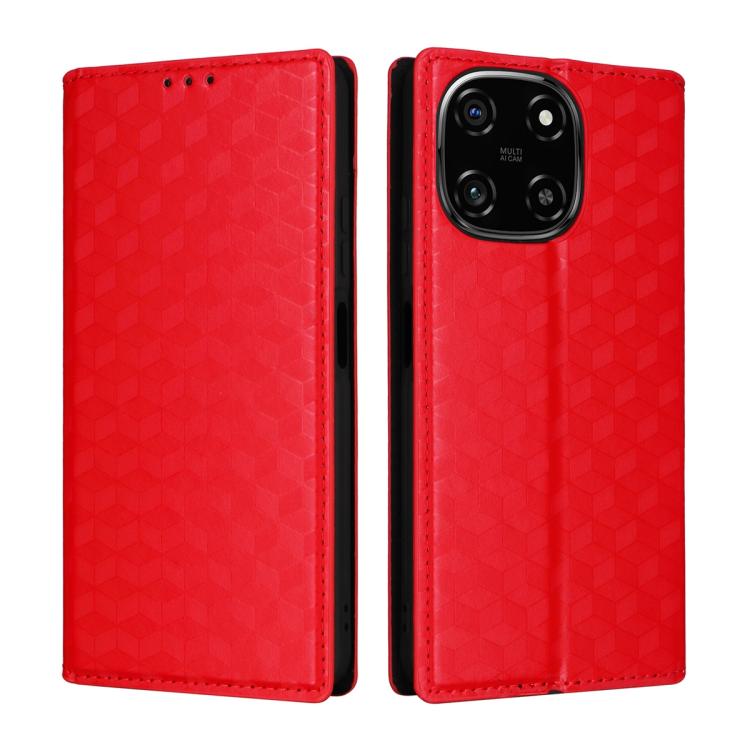 For Blackview Color 6 Cubic Grid Texture Flip Leather Phone Case