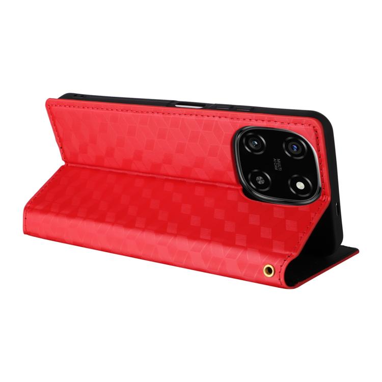 For Blackview Color 6 Cubic Grid Texture Flip Leather Phone Case
