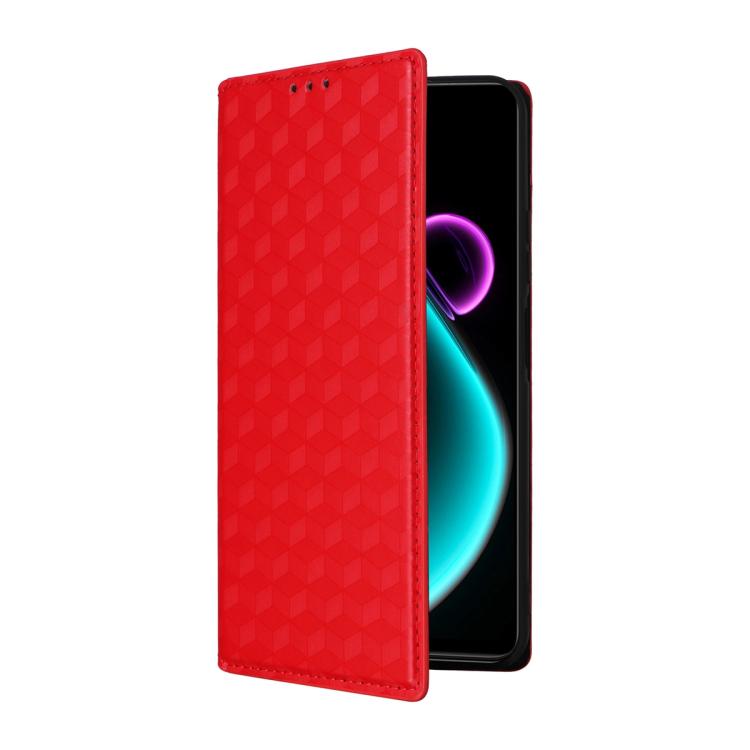 For Blackview Color 6 Cubic Grid Texture Flip Leather Phone Case