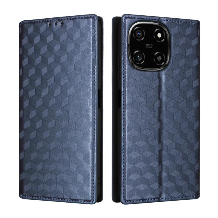 For Blackview Color 6 Cubic Grid Texture Flip Leather Phone Case
