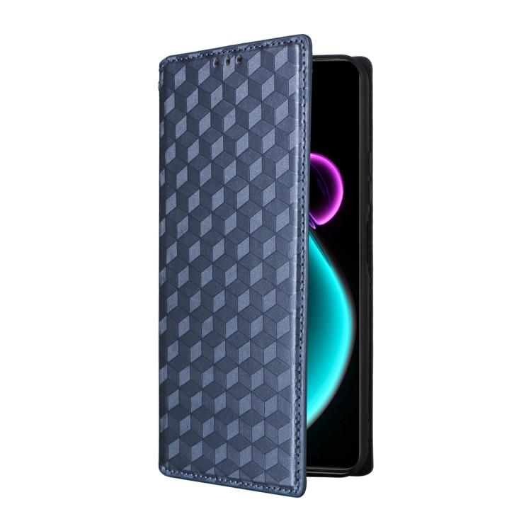For Blackview Color 6 Cubic Grid Texture Flip Leather Phone Case