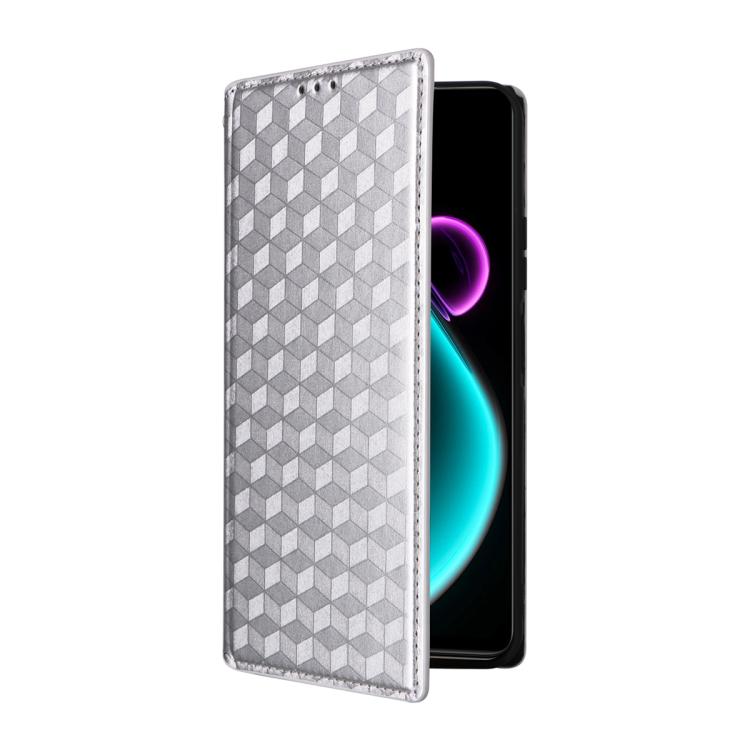 For Blackview Color 6 Cubic Grid Texture Flip Leather Phone Case