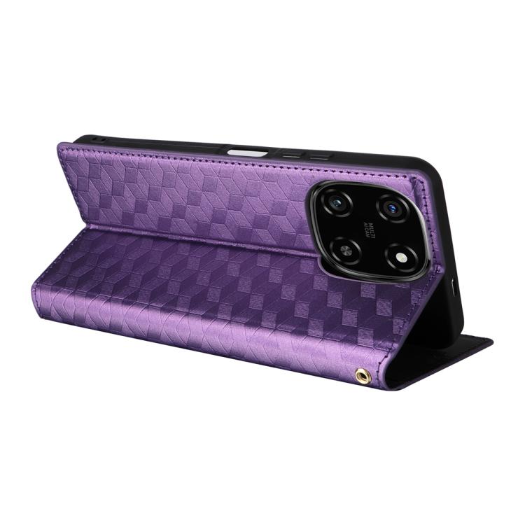For Blackview Color 6 Cubic Grid Texture Flip Leather Phone Case