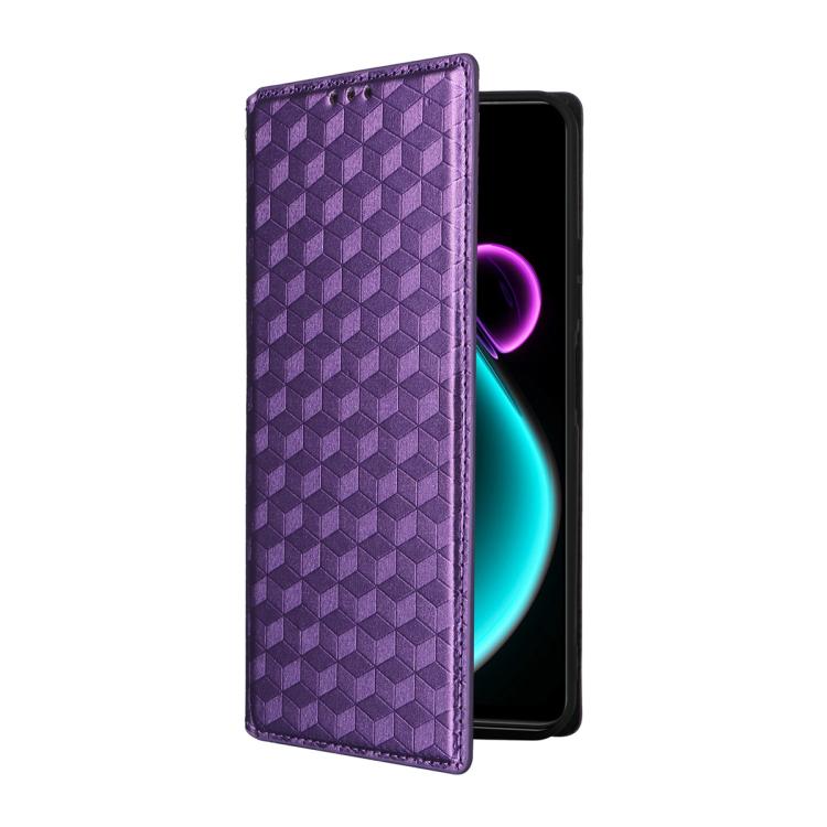 For Blackview Color 6 Cubic Grid Texture Flip Leather Phone Case