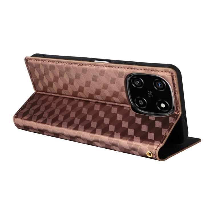 For Blackview Color 6 Cubic Grid Texture Flip Leather Phone Case