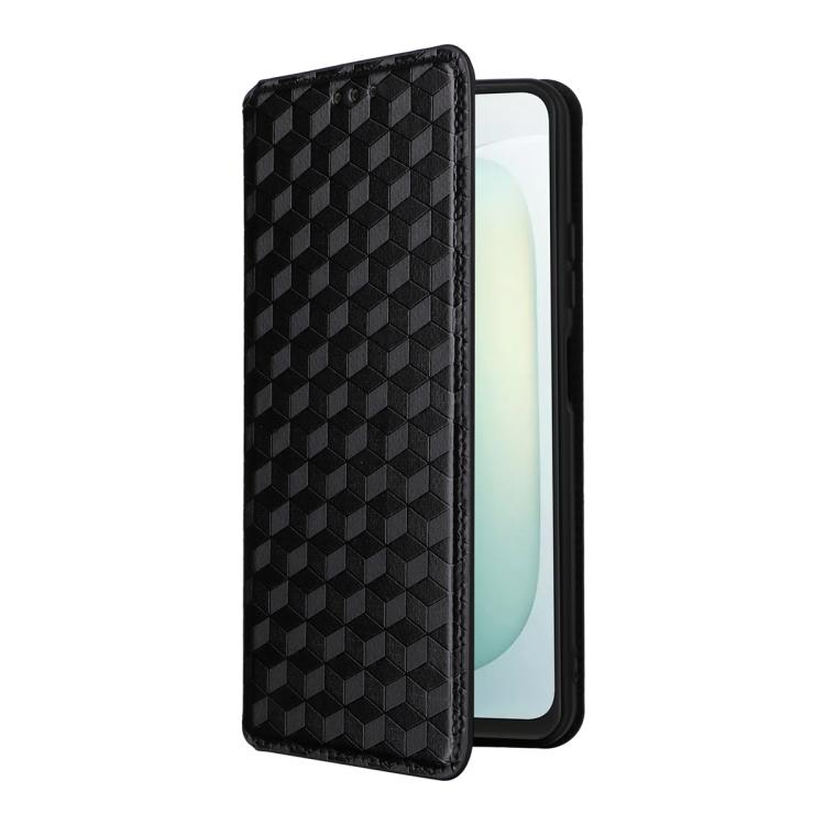 For Blackview Wave 9C Cubic Grid Texture Flip Leather Phone Case