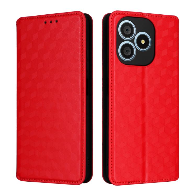 For Blackview Wave 9C Cubic Grid Texture Flip Leather Phone Case
