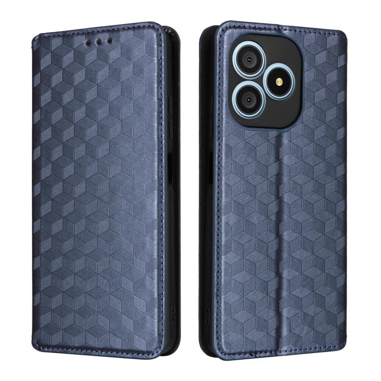 For Blackview Wave 9C Cubic Grid Texture Flip Leather Phone Case