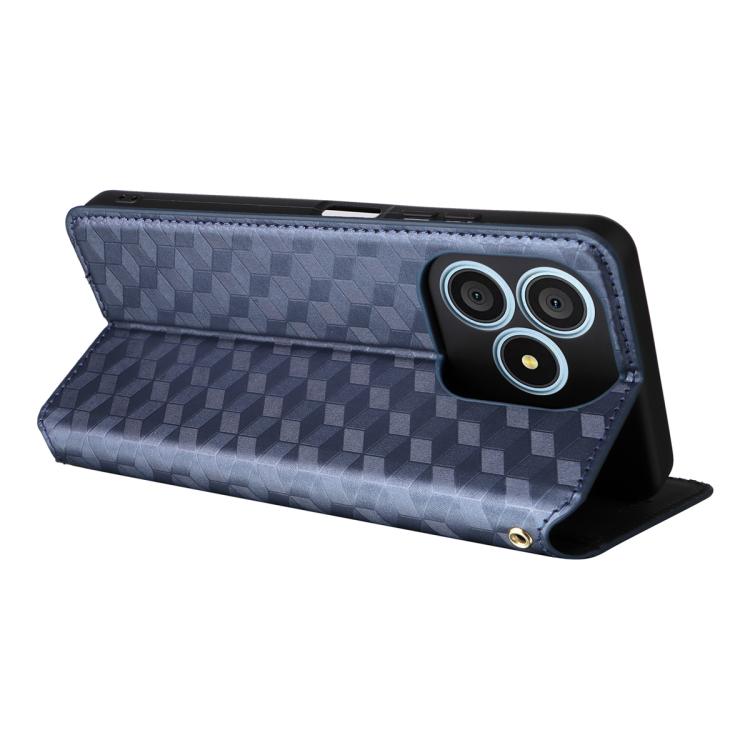 For Blackview Wave 9C Cubic Grid Texture Flip Leather Phone Case