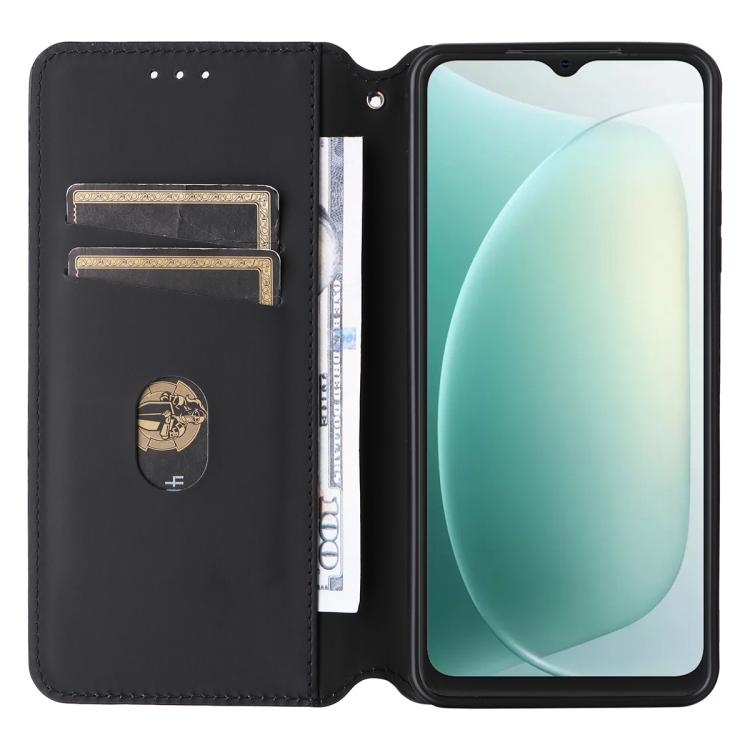 For Blackview Wave 9C Cubic Grid Texture Flip Leather Phone Case