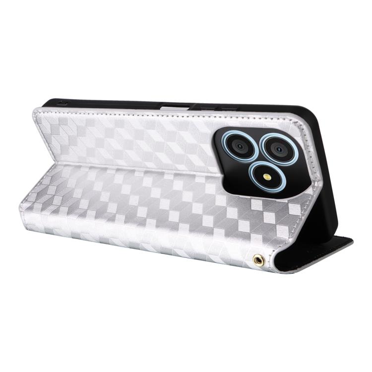 For Blackview Wave 9C Cubic Grid Texture Flip Leather Phone Case
