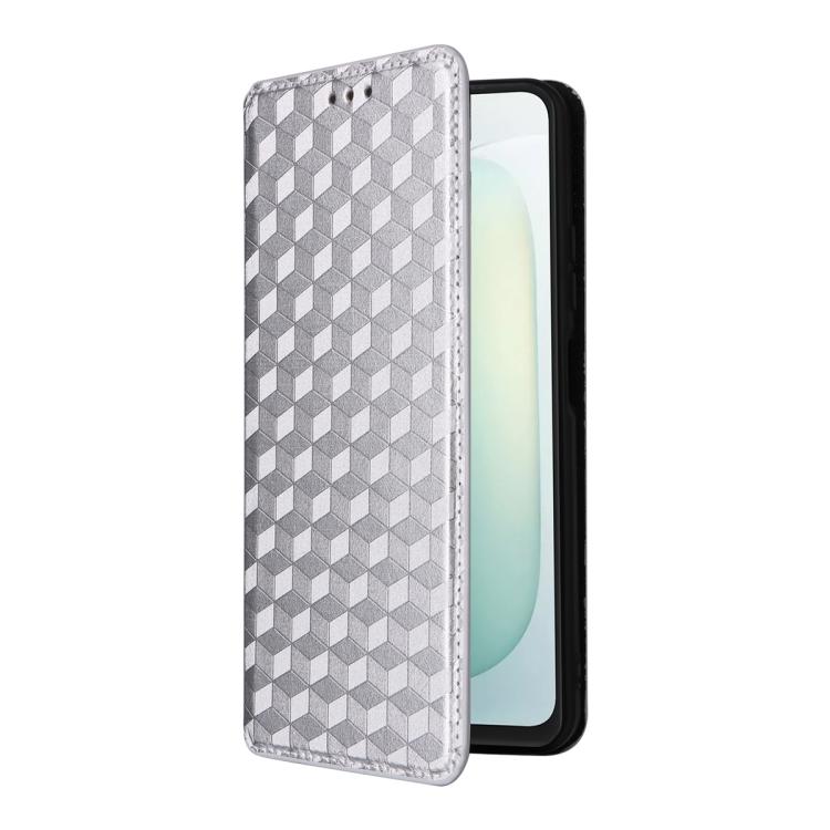 For Blackview Wave 9C Cubic Grid Texture Flip Leather Phone Case