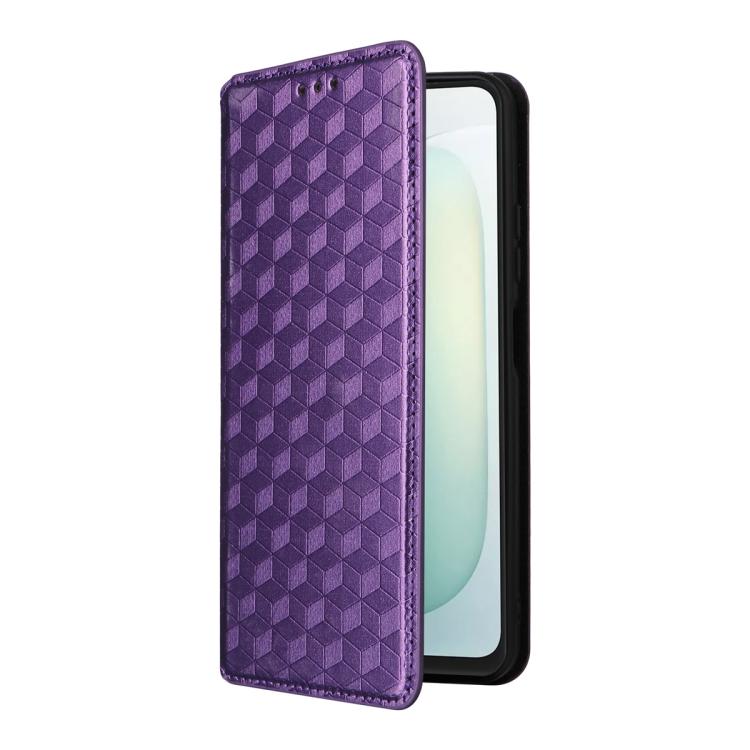 For Blackview Wave 9C Cubic Grid Texture Flip Leather Phone Case