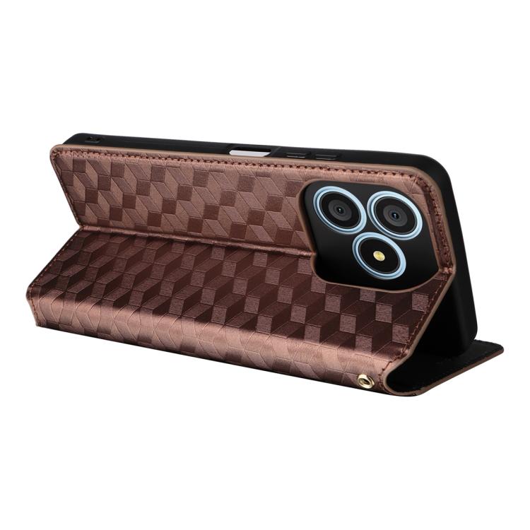 For Blackview Wave 9C Cubic Grid Texture Flip Leather Phone Case