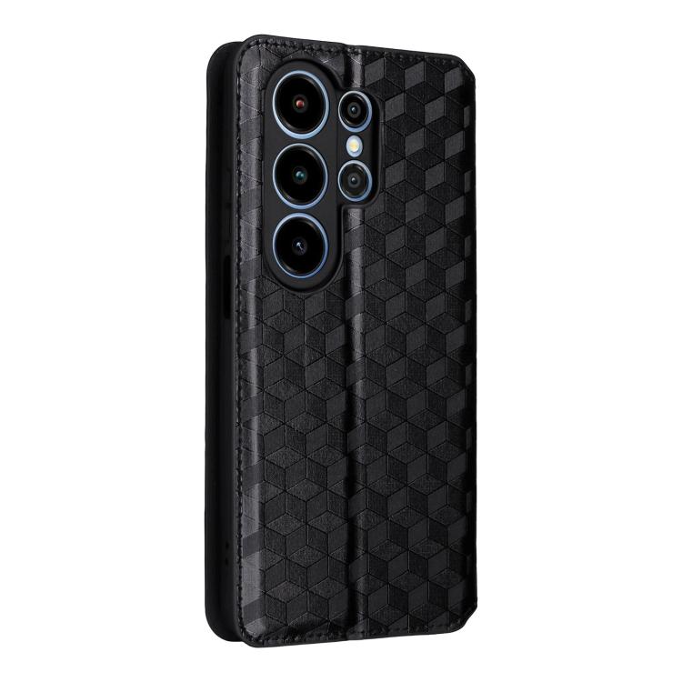 For Blackview Wave 10 Cubic Grid Texture Flip Leather Phone Case