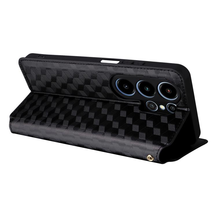 For Blackview Wave 10 Cubic Grid Texture Flip Leather Phone Case