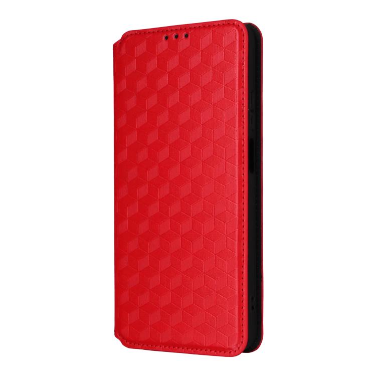 For Blackview Wave 10 Cubic Grid Texture Flip Leather Phone Case
