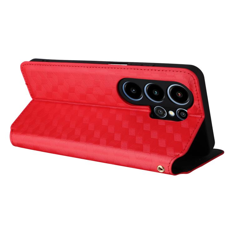 For Blackview Wave 10 Cubic Grid Texture Flip Leather Phone Case