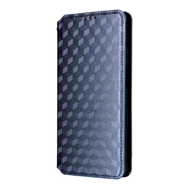 For Blackview Wave 10 Cubic Grid Texture Flip Leather Phone Case