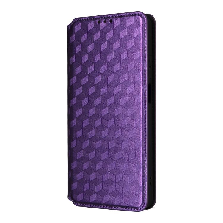 For Blackview Wave 10 Cubic Grid Texture Flip Leather Phone Case