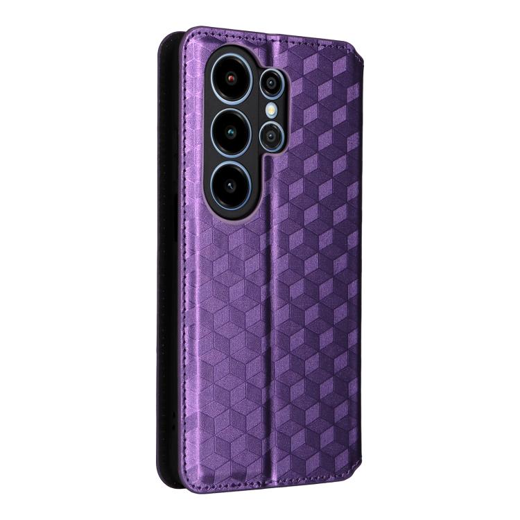 For Blackview Wave 10 Cubic Grid Texture Flip Leather Phone Case