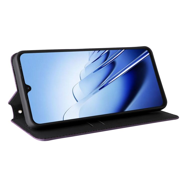 For Blackview Wave 10 Cubic Grid Texture Flip Leather Phone Case