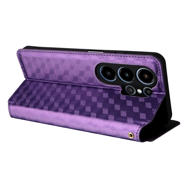 For Blackview Wave 10 Cubic Grid Texture Flip Leather Phone Case