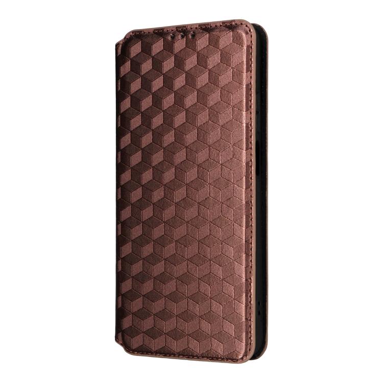 For Blackview Wave 10 Cubic Grid Texture Flip Leather Phone Case