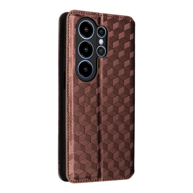 For Blackview Wave 10 Cubic Grid Texture Flip Leather Phone Case