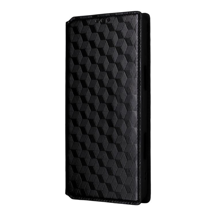 For Blackview Wave 7C Cubic Grid Texture Flip Leather Phone Case