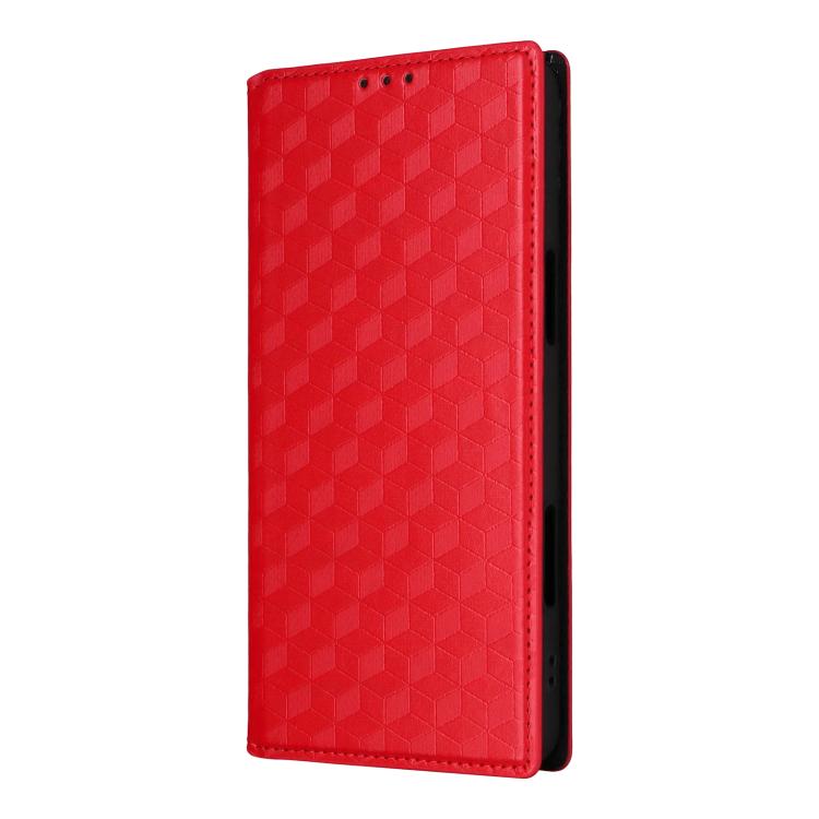 For Blackview Wave 7C Cubic Grid Texture Flip Leather Phone Case