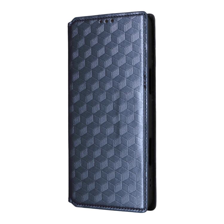 For Blackview Wave 7C Cubic Grid Texture Flip Leather Phone Case